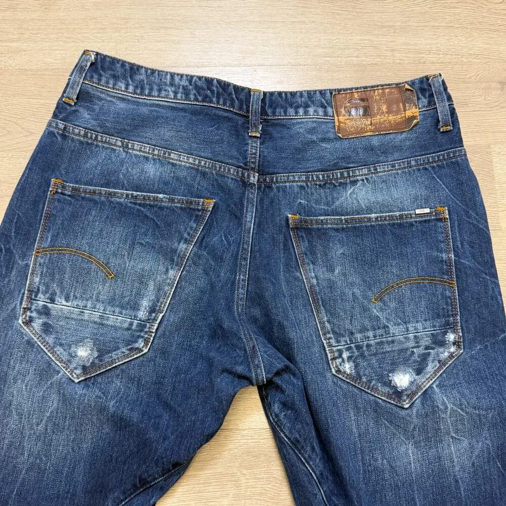 G-Star‎ RAW Arc 3D Tapered Jeans Mens 32x30 Distressed Denim (Actual 32x29)